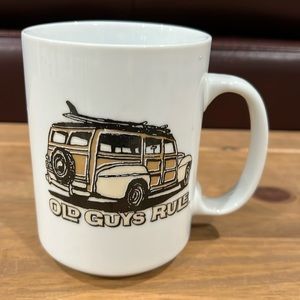 Old Guys Rule coffee mug in excellent condition.measures 4.75”tall 3.5” across